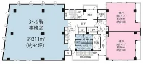 KDX中野坂上ビルの基準階図面