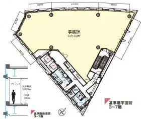 明産霞が関ビルの基準階図面
