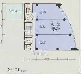 藤沢朝日生命信和実業ビルビルの基準階図面