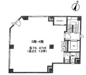 SUNAGAビルの基準階図面