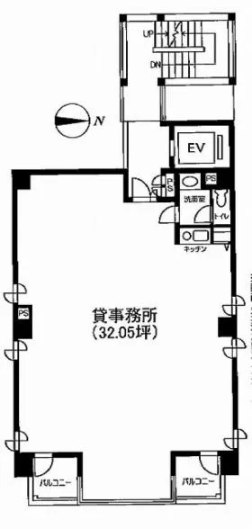 バルK2ビルの基準階図面