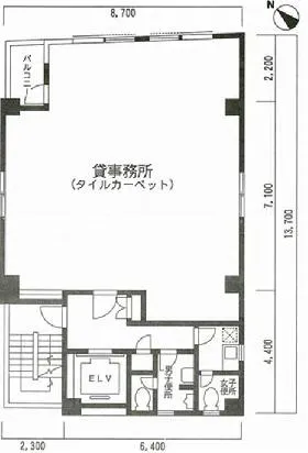 赤塚ビルの基準階図面