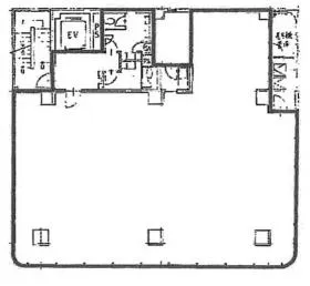 ユニゾ岩本町3丁目ビル南館(旧:ヒロモリ)ビルの基準階図面