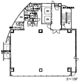 Giraffaビルの基準階図面
