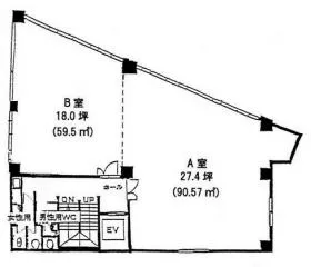 第一古川ビルの基準階図面