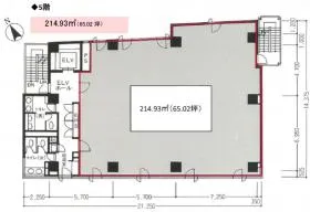 白鹿茅場町ビルの基準階図面