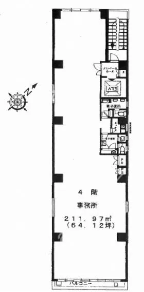 仮称)五反田テックワン(旧:U’s-1)ビルの基準階図面