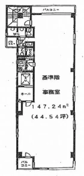 三報ビルディングの基準階図面