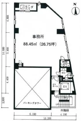 大黒ビルの基準階図面
