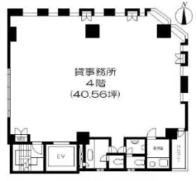 翁堂ビルの基準階図面