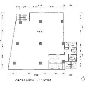 キューアス八丁堀 第二ビルの基準階図面