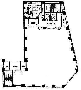 新宿三丁目ビルの基準階図面