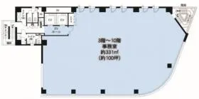 KDX池袋ビルの基準階図面
