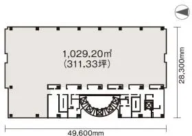 オーバルコート大崎マークイーストビルの基準階図面