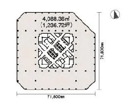 ゲートシティ大崎ウエストタワーの基準階図面