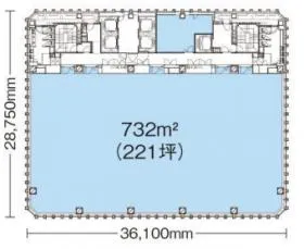 ニッセイ池袋ビルの基準階図面