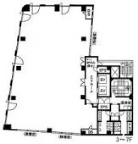 ライジングプラザ後楽園(旧:ライジング後楽園ビル)ビルの基準階図面