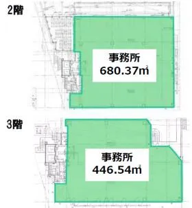 白鳥橋三笠ビルの基準階図面