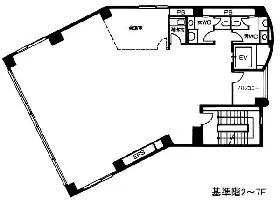 神田三崎町ビルの基準階図面