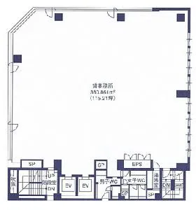 入船ニッコンビルの基準階図面