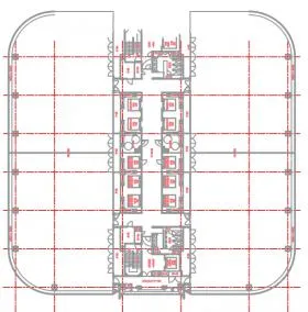 台場フロンティアビルの基準階図面