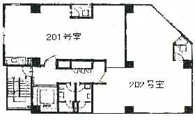 溝呂木第1ビルの基準階図面