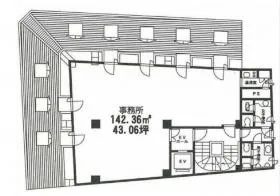 日本橋浜町ビルの基準階図面