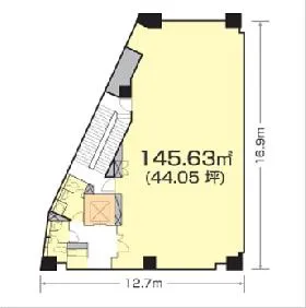 JR八丁堀ビルの基準階図面