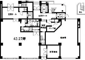 マルキョウ新川ビルの基準階図面