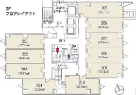 クロスオフィス内幸町の基準階図面