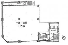 築地スクエアビルの基準階図面