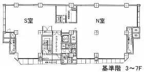 新宿伍名館の基準階図面