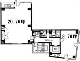 錦町スクウェアビルの基準階図面