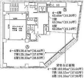 C-5ビルの基準階図面