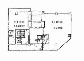 英(ハナブサ)ビルの基準階図面