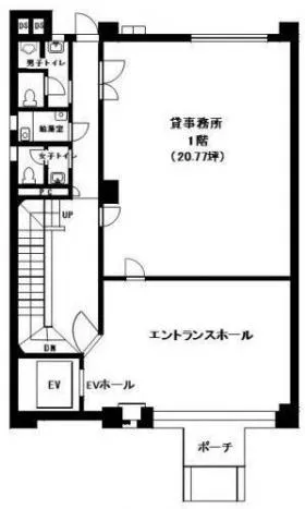 東京美宝会館ビルの基準階図面