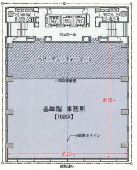 ぬ利彦ビル南館の基準階図面