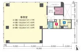 東日本橋グリーンビルアネックスの基準階図面