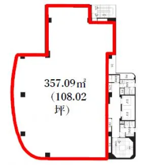 近鉄銀座中央通り(旧TH銀座)ビルの基準階図面