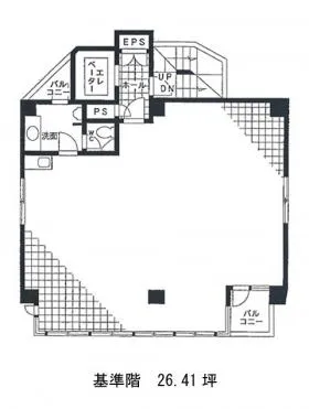 三輪ビルの基準階図面