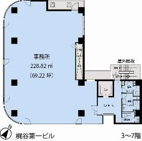 梶谷第1ビルの基準階図面