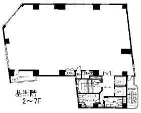 さわだビルの基準階図面