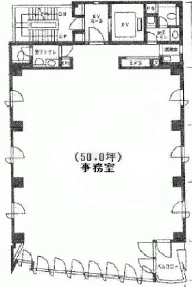 福田ビルウエストの基準階図面