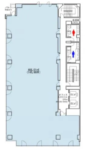 日総第13ビルの基準階図面