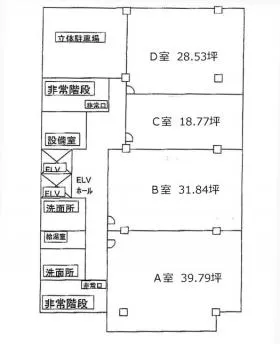 楓第2ビルの基準階図面