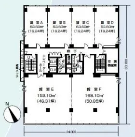 新横浜第一生命ビルディングの基準階図面