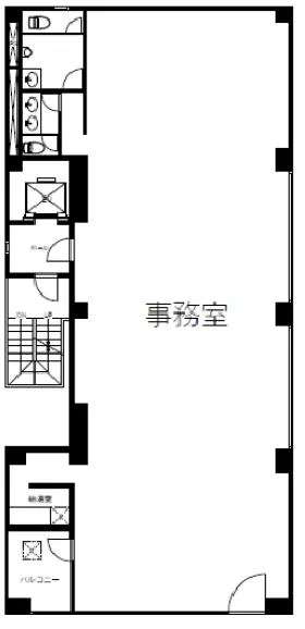 ホッコク人形町ビルの基準階図面