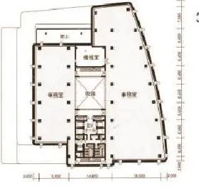 パシフィックマークス新宿パークサイドビルの基準階図面