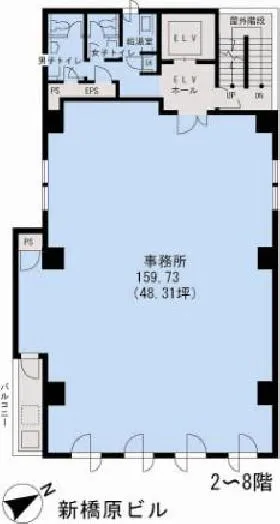 新橋原ビルの基準階図面