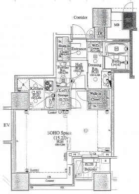 THE TOWERS DAIBAビルの基準階図面